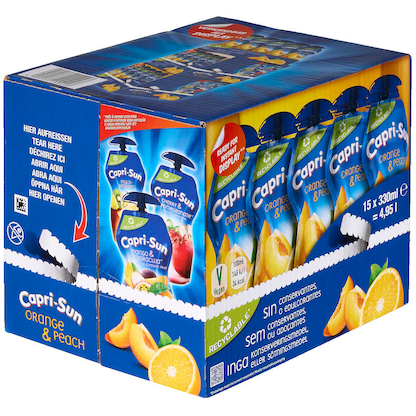 Artikelbild 4 für Capri-Sun Fruchtsaftgetränk Orange, Pfirsich 15x 0,33 l, Artikelnummer 747594