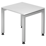 Artikelbild 1 für HAMMERBACHER JS08 höhenverstellbarer Schreibtisch weiß rechteckig, 4-Fuß-Gestell silber 80,0 x 80,0 cm, Artikelnummer 864088