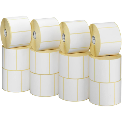 Artikelbild 2 für ZEBRA Etikettenrollen für Etikettendrucker weiß, 57,0 x 76,0 mm, 12 x 930 Etiketten, Artikelnummer 674890