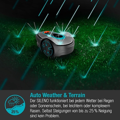 Artikelbild 4 für AKTION: GARDENA SILENO minimo Mähroboter für bis zu 250 m², mit 1 Akku mit Prämie nach Registrierung, Artikelnummer 627387