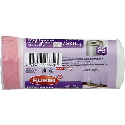 Artikelbild 3 für RUBIN Müllbeutel 30,0 l rot, 25 St., Artikelnummer 213011