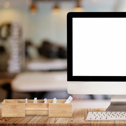 Artikelbild 7 für relaxdays Karteikasten DIN A8 braun ohne Deckel, Artikelnummer 516190