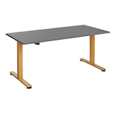 Artikelbild 1 für HAMMERBACHER XMST16 elektrisch höhenverstellbarer Schreibtisch grafit rechteckig, T-Fuß-Gestell gold 160,0 x 80,0 cm, Artikelnummer 297974