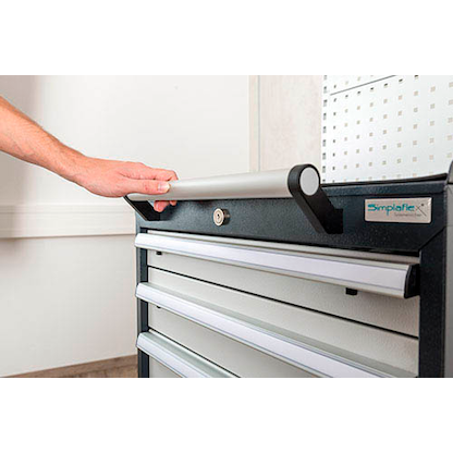 Artikelbild 3 für Simplaflex® Systemeinrichter C-Line Werkstattwagen grau 4 Schubladen, Artikelnummer 683886