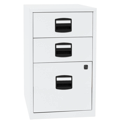 Artikelbild für BISLEY Home Standcontainer verkehrsweiß 3 Auszüge Kunststoff-Muldengriff schwarz 41,3 x 40,0 x 67,2 cm, Artikelnummer 263121