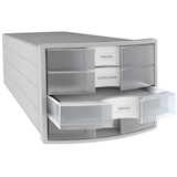 Artikelbild 1 für HAN Schubladenbox Impuls transparent 1012-63D, DIN A4 mit 4 Schubladen, 1 St., Artikelnummer 689067
