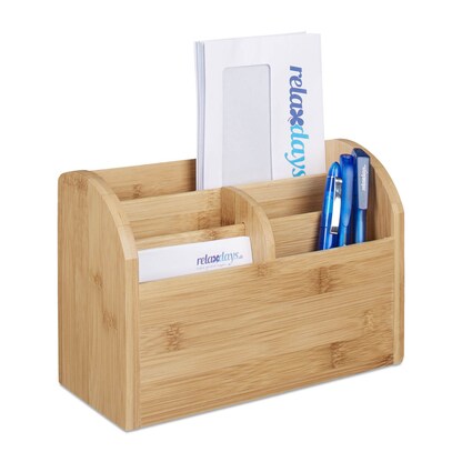 Artikelbild 5 für relaxdays Schreibtisch-Organizer braun Bambus 5 Fächer 22,0 x 10,0 x 15,0 cm, Artikelnummer 516536