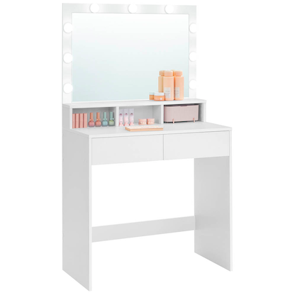 Artikelbild 3 für VASAGLE Schminktisch rechteckig Melamin, Spanplatte weiß 80,0 x 40,0 x 140,0 cm, 1 St., Artikelnummer 438558