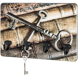 Artikelbild 1 für HAKU Möbel Schlüsselbrett grau 22909 mit 4 Haken, 30,0 x 6,0 x 21,0 cm, 1 St., Artikelnummer 310209