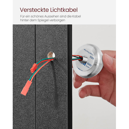 Artikelbild 10 für VASAGLE Schminktisch rechteckig Melamin, Spanplatte schwarz 80,0 x 40,0 x 145,0 cm, 1 St., Artikelnummer 438687