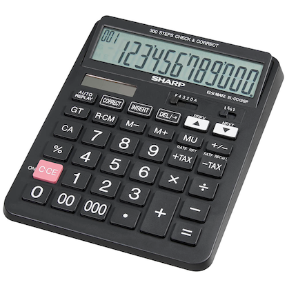 Artikelbild 3 für SHARP EL-CC12GP Taschenrechner schwarz, Artikelnummer 385159