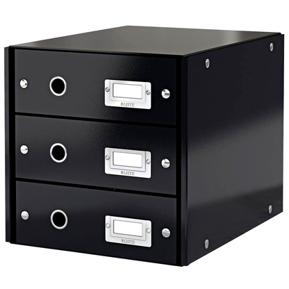 Artikelbild für LEITZ Schubladenbox Click & Store schwarz 60480095, DIN A4 mit 3 Schubladen, 1 St., Artikelnummer 682989