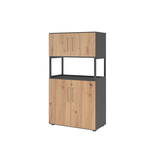 Artikelbild 1 für HAMMERBACHER Regalschrank FlexWall, VFW48K5RG/G/R/BS grafit, asteiche 80,0 x 40,0 x 145,0 cm, 1 St., Artikelnummer 950354