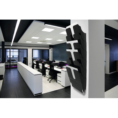 Artikelbild 2 für DURABLE Wandprospekthalter Flexiplus schwarz DIN A4 hoch 6 Fächern 24,7 x 10,0 x 74,5 cm, 1 St., Artikelnummer 481804