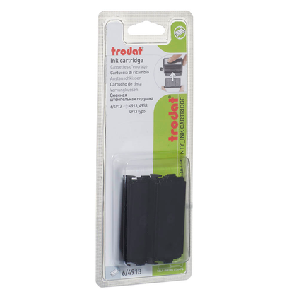 Artikelbild 2 für trodat Ersatzstempelkissen 6/4913 schwarz 5,8 x 2,2 cm, 2 St., Artikelnummer 742312