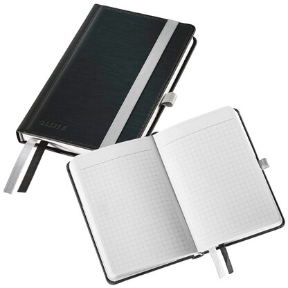 Artikelbild für LEITZ Notizbuch DIN A6 kariert, satin schwarz Hardcover 160 Seiten, 1 St., Artikelnummer 290135