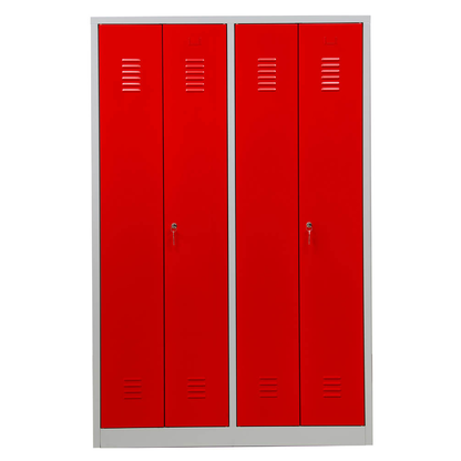 Artikelbild 2 für Gürkan Spind lichtgrau, feuerrot 104994, 2 Schließfächer 117,0 x 50,0 x 180,0 cm, Artikelnummer 560387