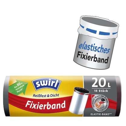 Artikelbild für swirl® Müllbeutel Reißfest & Dicht 4695 20,0 l schwarz, 15 St., Artikelnummer 645372