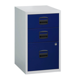 Artikelbild 1 für BISLEY Home Standcontainer lichtgrau, oxfordblau 3 Auszüge Kunststoff-Muldengriff schwarz 41,3 x 40,0 x 67,2 cm, Artikelnummer 728642