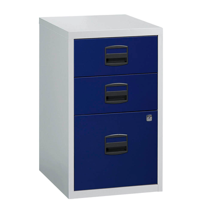 Artikelbild für BISLEY Home Standcontainer lichtgrau, oxfordblau 3 Auszüge Kunststoff-Muldengriff schwarz 41,3 x 40,0 x 67,2 cm, Artikelnummer 728642