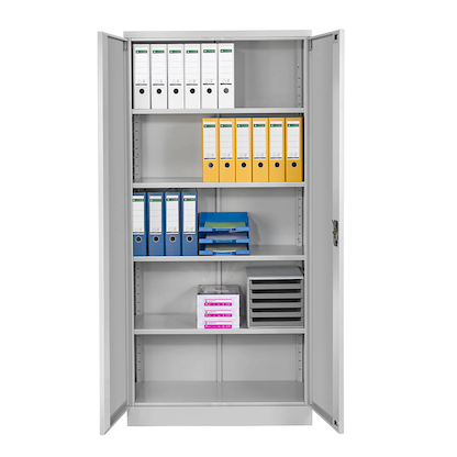 Artikelbild 5 für Gürkan Stahlschrank 100064 lichtgrau 4 Fachböden 92,0 x 42,0 x 195,0 cm, zerlegt, 1 St., Artikelnummer 552968