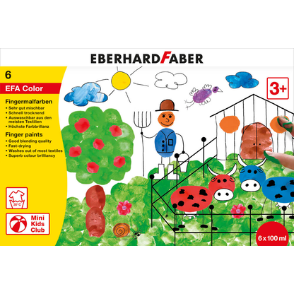 Artikelbild für EBERHARD FABER EFA Color Fingerfarben farbsortiert 6x 100,0 ml, 6 St., Artikelnummer 419434