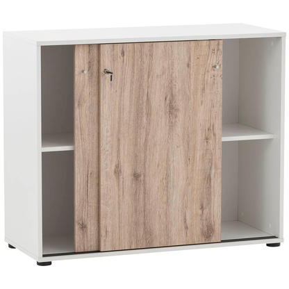 Artikelbild für MÖBELPARTNER Schiebetürenschrank 400, 701764 weiß, wildeiche 1 Fachboden 100,1 x 41,0 x 83,6 cm, Artikelnummer 774014