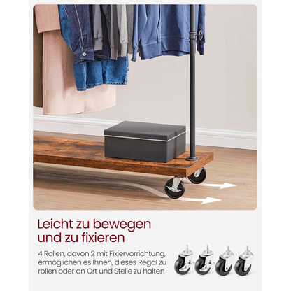 Artikelbild 8 für VASAGLE Rollgarderobe braun Metall 2 Haken 104,5 x 162,0 cm, Artikelnummer 260889
