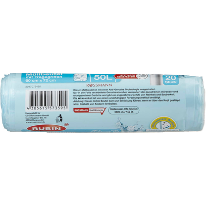 Artikelbild 4 für RUBIN Müllbeutel Geruchsstopp 50,0 l blau, 20 St., Artikelnummer 213171