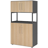 Artikelbild 1 für HAMMERBACHER Regalschrank FlexWall, VFW48K5RG/G/E/BS grafit, eiche 80,0 x 40,0 x 145,0 cm, 1 St., Artikelnummer 950509