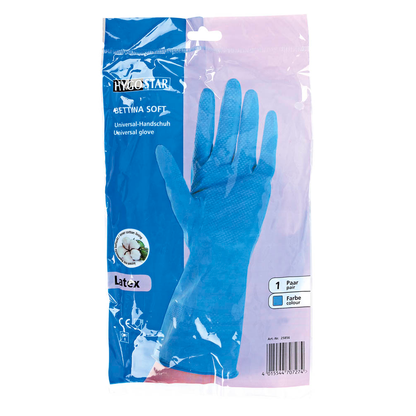 Artikelbild für HYGONORM unisex Gummihandschuhe Bettina Soft blau Größe 8, 1 Paar, Artikelnummer 652416