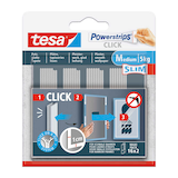 Artikelbild 1 für tesa Powerstrips Click MEDIUM Slim Klett-Klebestreifen für max. 5,0 kg, 1,0 x 8,0 cm, 16 St., Artikelnummer 822769