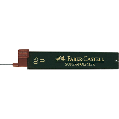 Artikelbild für FABER-CASTELL SUPER-POLYMER Feinminen-Bleistiftminen schwarz B 0,5 mm, 12 St., Artikelnummer 334524