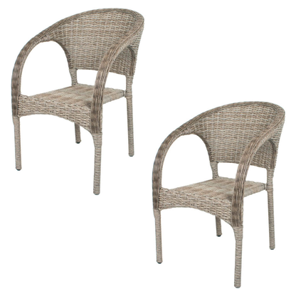 Artikelbild für Garden Pleasure Gartenstühle mit Armlehnen Bastia braun, 2 St., Artikelnummer 134854