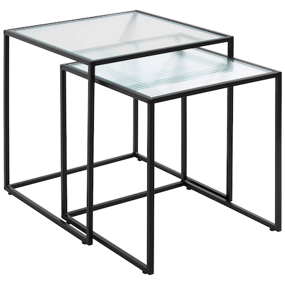 Artikelbild für HAKU Möbel Beistelltische-Set quadratisch Sicherheitsglas schwarz, 2 St., Artikelnummer 142487