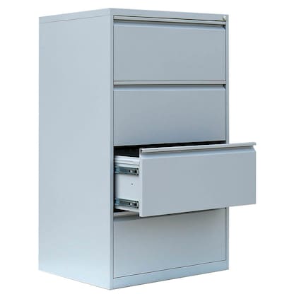 Artikelbild für LÜLLMANN Hängeregistraturschrank lichtgrau 4 Schubladen 76,0 x 62,0 x 132,0 cm, 1 St., Artikelnummer 183584