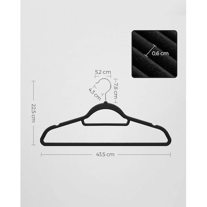 Artikelbild 4 für SONGMICS Kleiderbügel schwarz, 50 St., Artikelnummer 263059