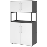 Artikelbild 1 für HAMMERBACHER Regalschrank FlexWall, VFW48K5RG/G/W/BS grafit, weiß 80,0 x 40,0 x 145,0 cm, 1 St., Artikelnummer 950365