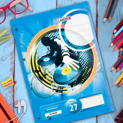 Artikelbild 6 für LANDRÉ® Schulheft Lineatur 27 liniert DIN A4 Innen- und Außenrand, 50 Blatt, 1 St., Artikelnummer 298739