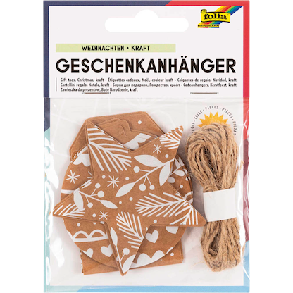 Artikelbild für folia Geschenkanhänger natur Weihnachten, 12 St., Artikelnummer 369399