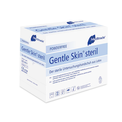 Artikelbild 2 für Meditrade® unisex Einmalhandschuhe Gentle Skin® steril beige Größe M, 50 Paar, Artikelnummer 567999