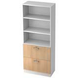 Artikelbild 1 für HAMMERBACHER Regalschrank 7300 CE, V7300/W/E/CE weiß, eiche 80,0 x 42,0 x 200,4 cm, 1 St., Artikelnummer 861791