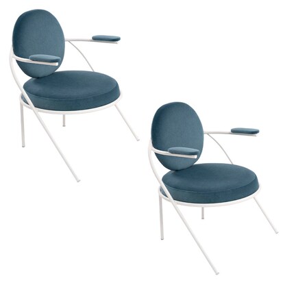 Artikelbild für meet powered by PAPERFLOW Sessel SATURNE blau weiß Stoff 70,0 x 73,0 x 88,0 cm, 2 St., Artikelnummer 230892