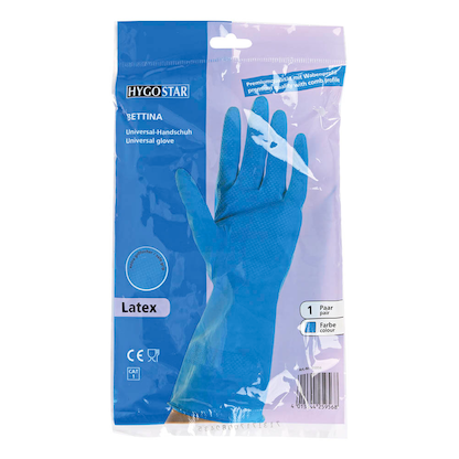 Artikelbild 3 für franz mensch unisex Gummihandschuhe Bettina blau Größe 10, 1 Paar, Artikelnummer 200501