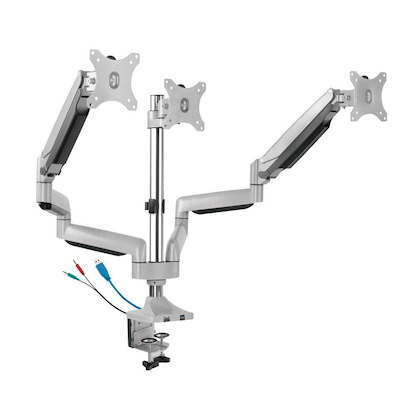 Artikelbild für RaidSonic ICY BOX® Monitor-Halterung IB-MS505-TI silber für 2 Monitore, Tischklemme, Tischbohrung, Artikelnummer 201081