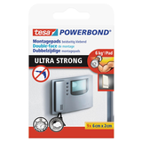 Artikelbild 1 für tesa Powerbond ULTRA STRONG doppelseitige Klebepads für max. 6,0 kg, 2,0 x 6,0 cm, 9 St., Artikelnummer 121217