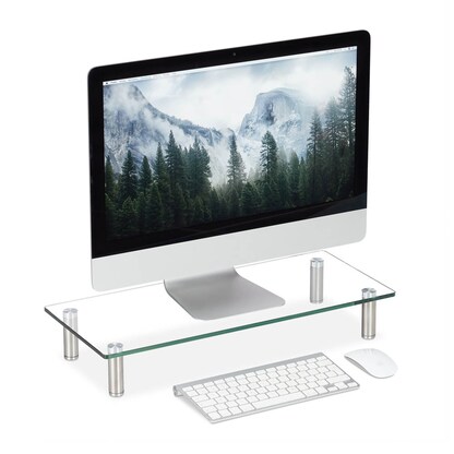 Artikelbild 2 für relaxdays Monitorständer silber, transparent, Artikelnummer 644482