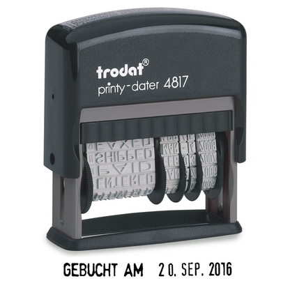 Artikelbild für trodat Datumstempel mit Text printy dater 4817 selbstfärbend schwarz ohne Logo, 1 St., Artikelnummer 241364