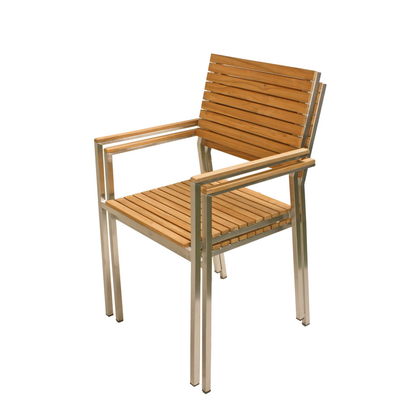 Artikelbild 3 für Garden Pleasure Gartenstühle mit Armlehnen DENVER braun, 4 St., Artikelnummer 168457