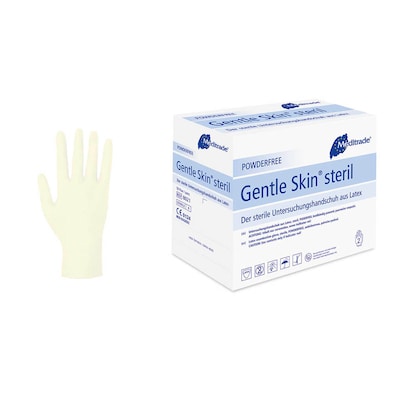 Artikelbild 3 für Meditrade® unisex Einmalhandschuhe Gentle Skin® steril beige Größe M, 50 Paar, Artikelnummer 567999